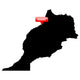 Map With The Capital In A Red Bubble - Morocco. Wall Decal