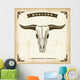 Vintage Western Bull Skull Wall Mural