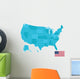 United States map of America with Flag Wall Decal