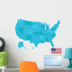 United States map of America with Flag Wall Decal