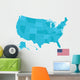 United States map of America with Flag Wall Decal