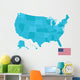United States map of America with Flag Wall Decal