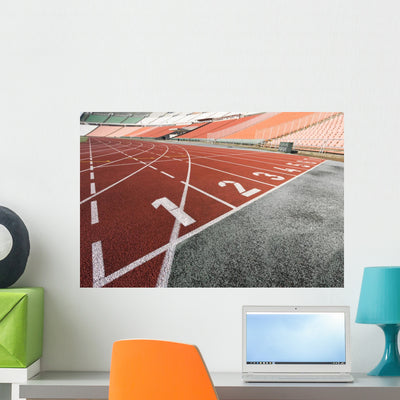 Athletics Track Wall Decal 2 shown on a wall