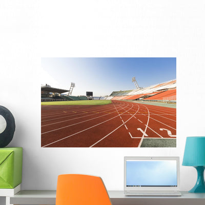Athletics Track Wall Decal shown on a wall
