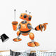 Orange RSS Robot Concept Wall Decal