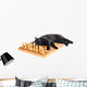 Napping Chessboard Cat Wall Decal