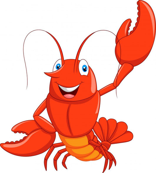 Cartoon Lobster Waving Wall Decal