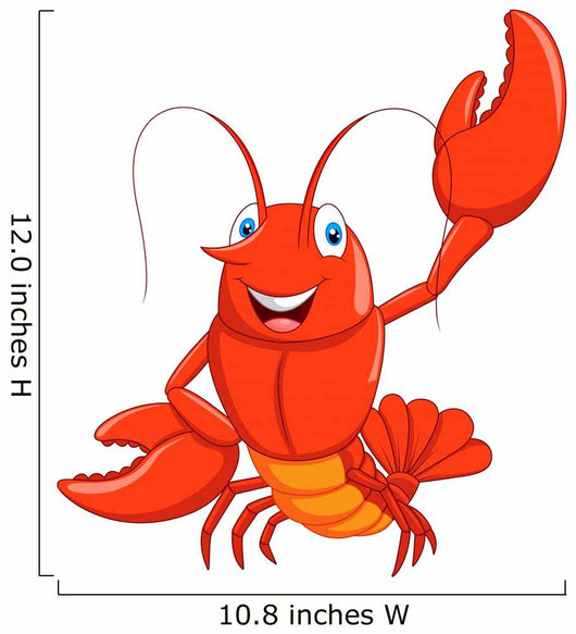 Cartoon Lobster Waving Wall Decal