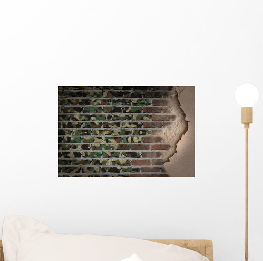 Dark Brick Wall with Wall Decal