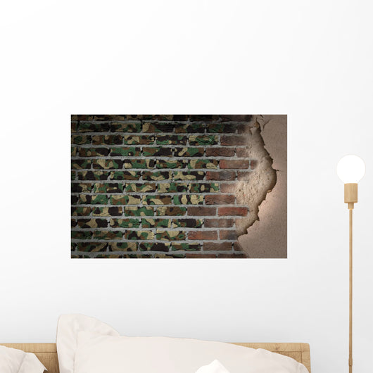 Dark Brick Wall with Wall Decal
