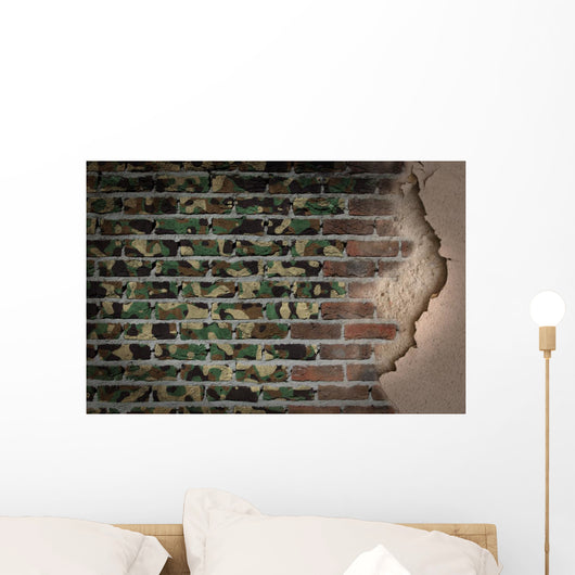Dark Brick Wall with Wall Decal