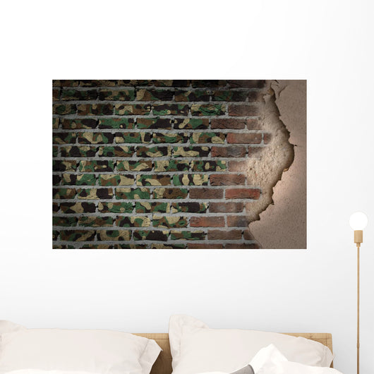Dark Brick Wall with Wall Decal