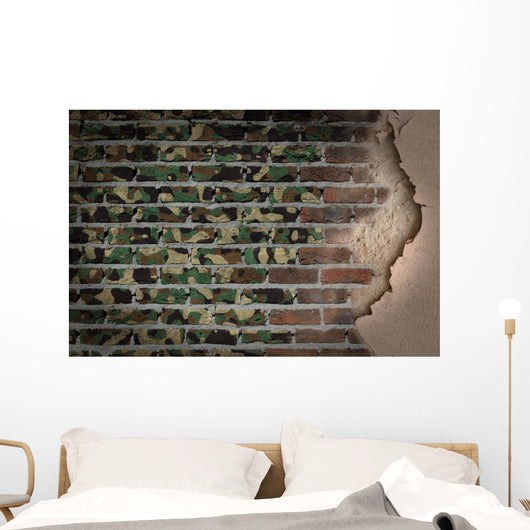 Dark Brick Wall with Wall Decal
