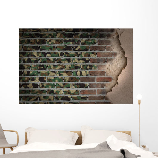 Dark Brick Wall with Wall Decal