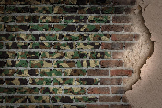 Dark Brick Wall with Wall Decal