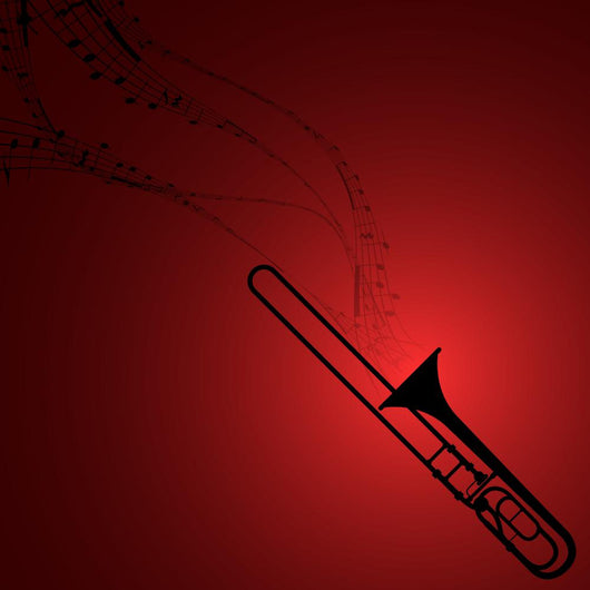 Trombone with Musical Symbols Wall Decal