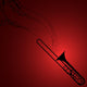 Trombone with Musical Symbols Wall Decal