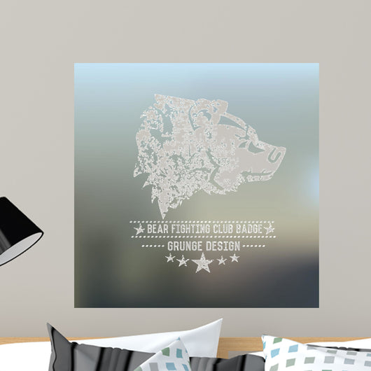 Bear Badge Grunge Symbol Wall Decal