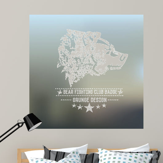 Bear Badge Grunge Symbol Wall Decal