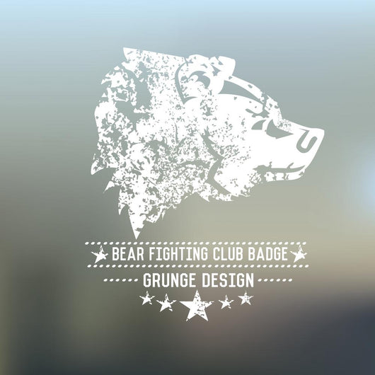 Bear Badge Grunge Symbol Wall Decal