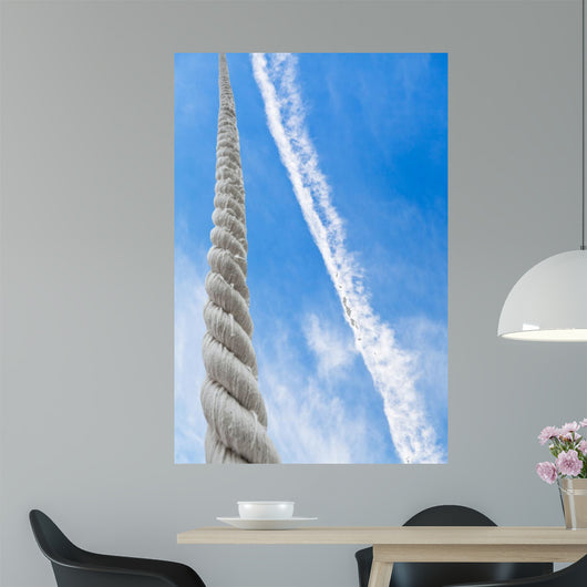 Rope Rises to Blue Wall Decal