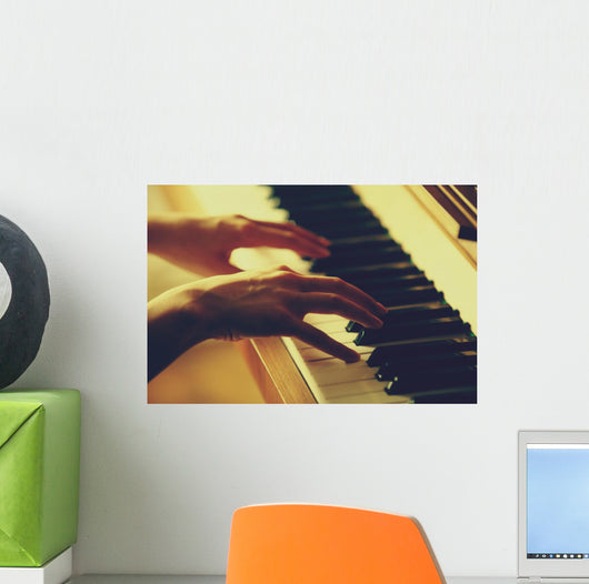 woman hands playing piano Wall Mural