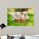 Three Puppies Basket Wall Decal