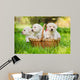 Three Puppies Basket Wall Decal