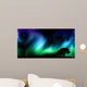 Night sky with norther lights with tree silhouettes Wall Mural