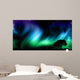 Night sky with norther lights with tree silhouettes Wall Mural