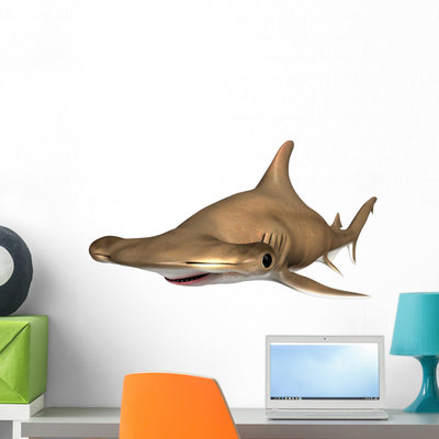 Sphyrna Hammerhead Shark Wall Decal shown on a wall