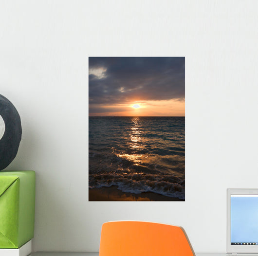 Calm ocean and beach on tropical sunrise Wall Mural