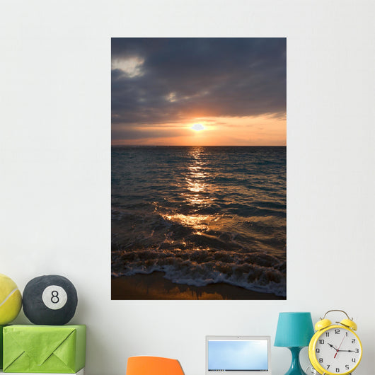 Calm ocean and beach on tropical sunrise Wall Mural
