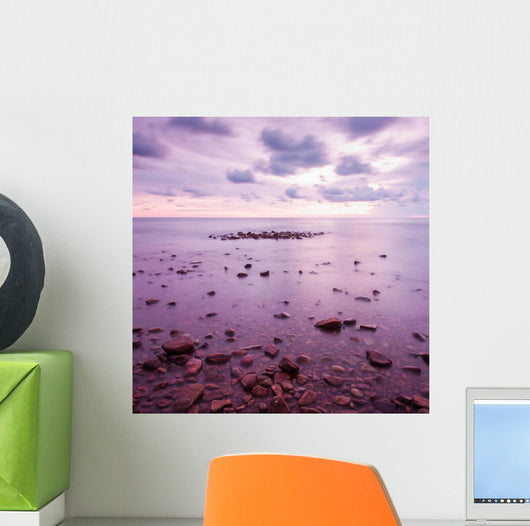 Tropical beach at beautiful sunset. Nature background Wall Mural