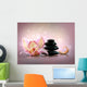 Spa Stones and Orchid Wall Mural