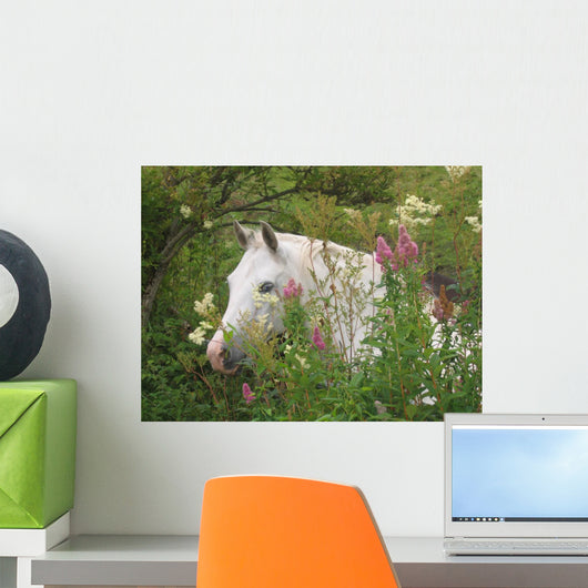 Picturesque Garden Horse Wall Mural