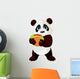 Panda Eats Hamburger Wall Decal