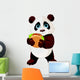 Panda Eats Hamburger Wall Decal