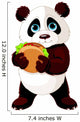 Panda Eats Hamburger Wall Decal