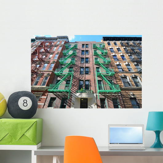 Old Building with Fire Wall Decal