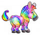 Cartoon Rainbow Zebra Wall Decal