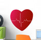 red heart with heart beat or rhythm Wall Decal