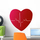 red heart with heart beat or rhythm Wall Decal