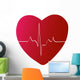 red heart with heart beat or rhythm Wall Decal