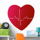 red heart with heart beat or rhythm Wall Decal