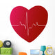 red heart with heart beat or rhythm Wall Decal