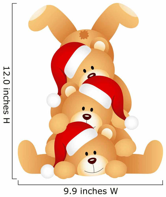 Stack of Christmas teddy Bears Wall Decal