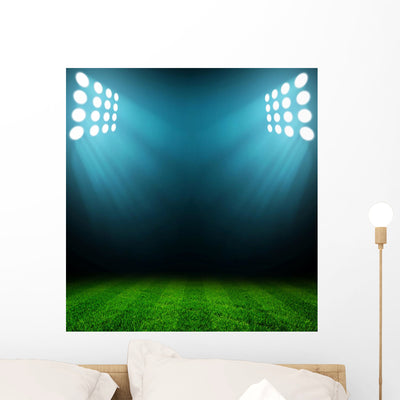 Stadium Lights At Night And Stadium Wall Decal shown on a wall