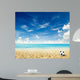 beach background with football Wall Mural
