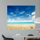 beach background with football Wall Mural
